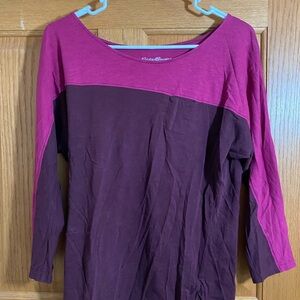 Eddie Bauer Two-Tone Long Sleeve Top